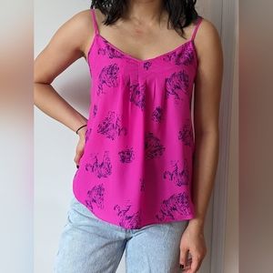 Aritzia Talula Magenta Strappy Tank S Tiger Print